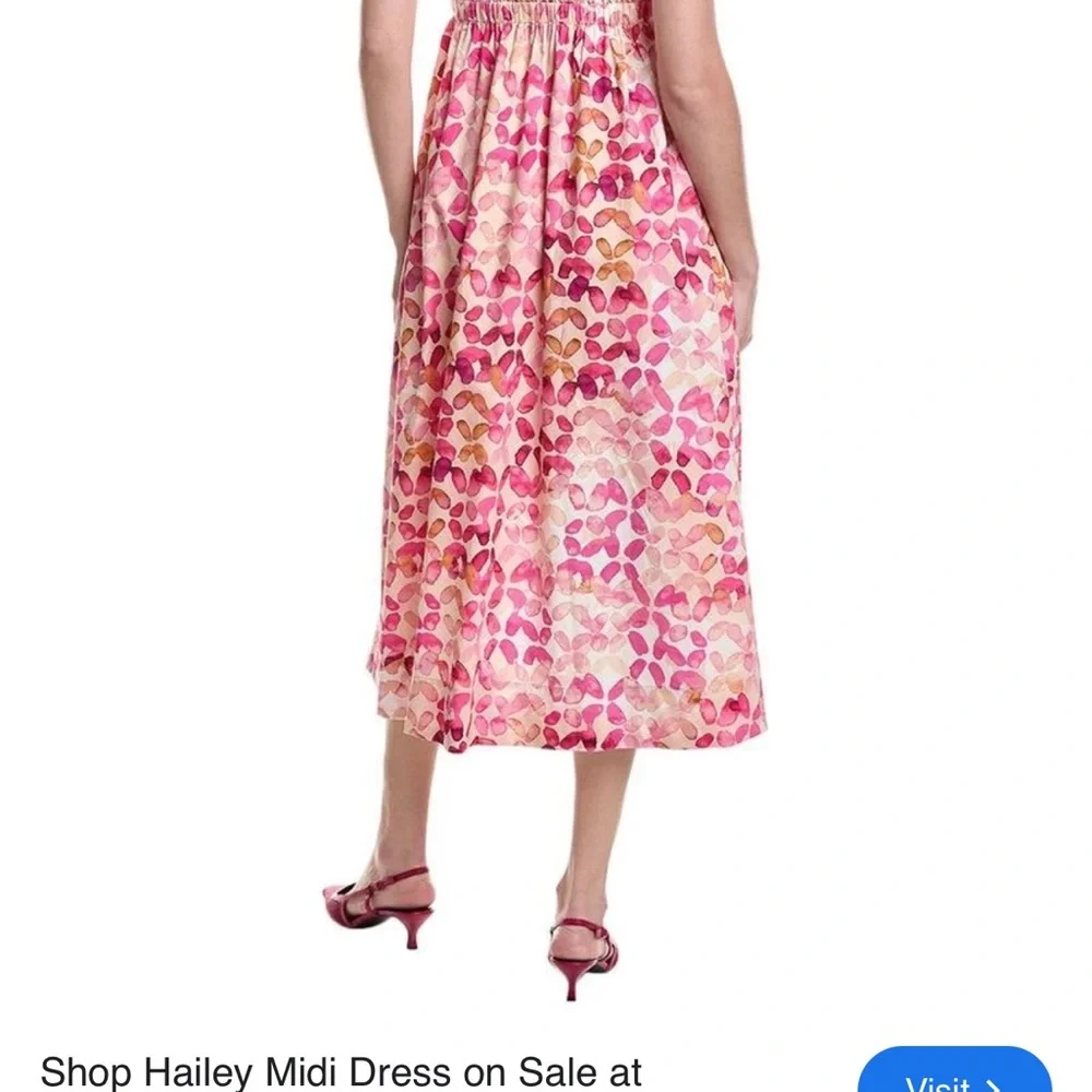 Tyler Boe Pink and Orange Floral Midi Dress - Picture 2 of 8